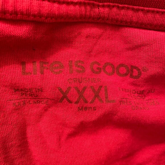 Life is Good Cranberry Red My Christmas Spirit is Whiskey SS Tee size XXXL - Picture 2 of 3